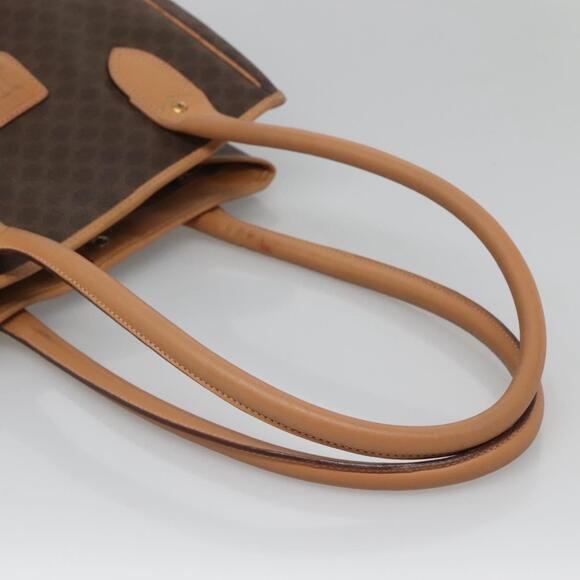 CELINE Macadam Canvas Tote Bag Pvc Leather Brown Gold - Picture 7 of 12